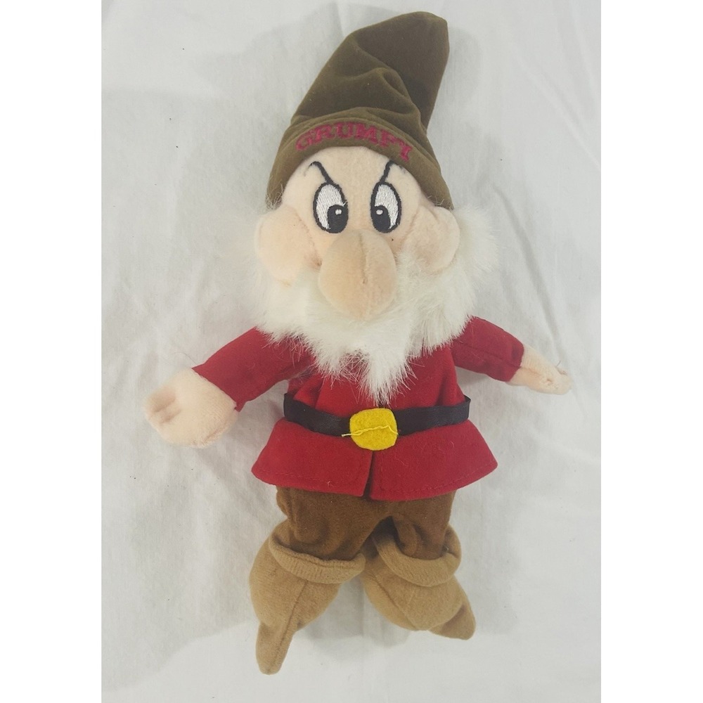 Disney Store Grumpy Plush Toy Snow White & Seven Dwarfs Stuffed Animal 10 1/2"